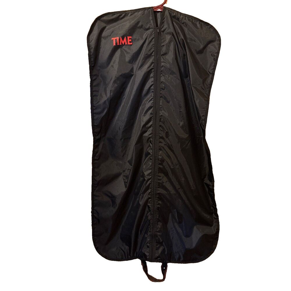 Vintage Time Magazine Duffel Bag Black Red Ripstop Nylon Travel Bag 90s Promo